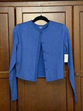Old Navy Blue Cropped Button-Front Cardigan Size Small